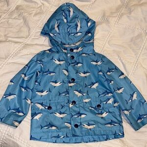 Little Me Kids Blue Shark Print Rain Jacket